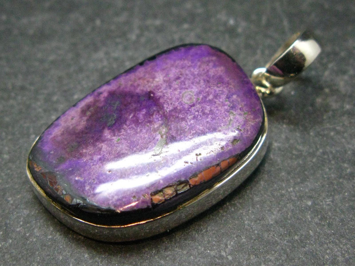Sugilite Silver Pendant From South Africa - 1.5"