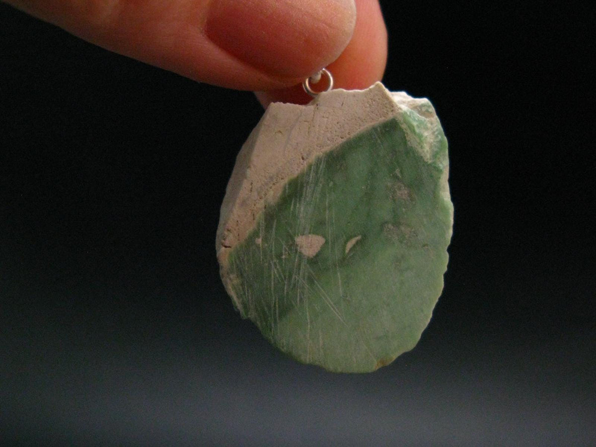 Rare Variscite Sterling Silver Pendant From Utah - 1.3" - 5.79 Grams