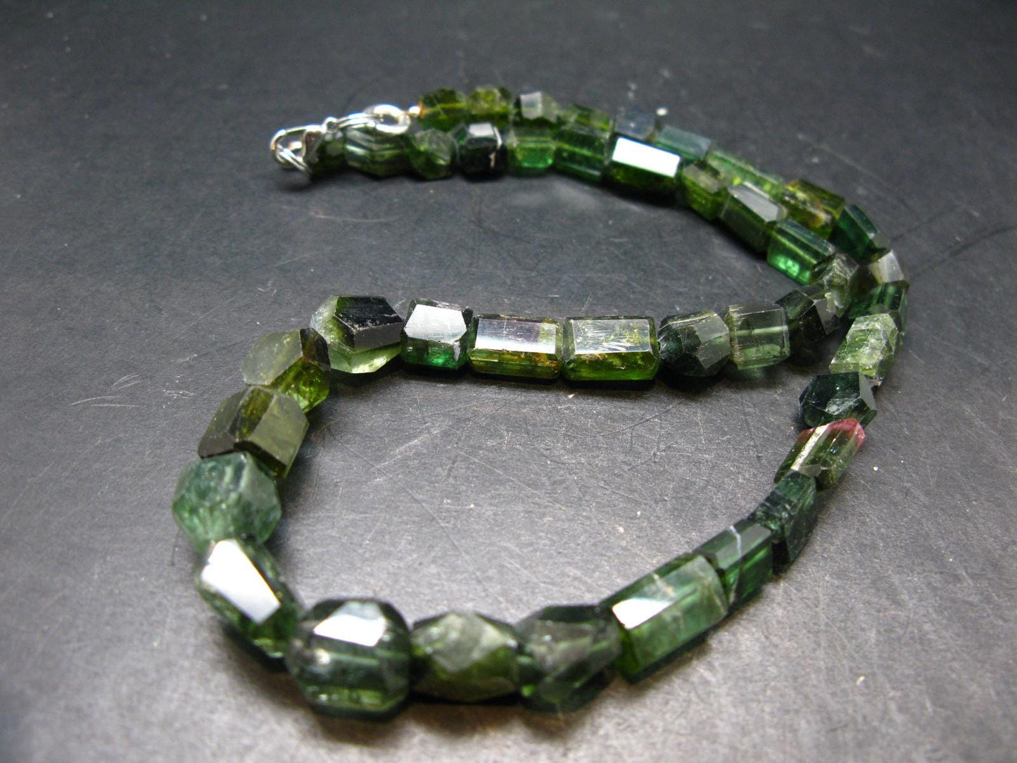 Gem Green Tourmaline Necklace from Brazil - 17"