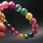 AAA Grade Gem Watermelon Bicolor Tourmaline Genuine Bracelet ~ 7 Inches ~ 12mm Round Beads