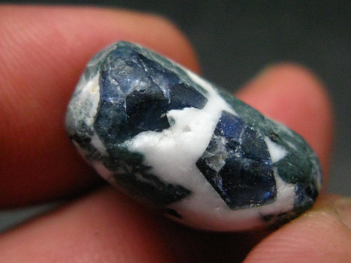 Gem Benitoite & Natrolite Polished Stone w/ Hole From California - 23.03 Carats