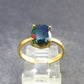 Rare Black Opal Gold Plated Silver Ring from Australia - Size 6 - 1.97 Grams