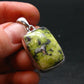 Unique Lizardite Serpentine Silver Plated Pendant from Norway - 1.5" - 6.50 Grams