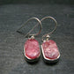 Rhodochrosite Silver Earrings From Alma Colorado - 1.1" - 3.72 Grams