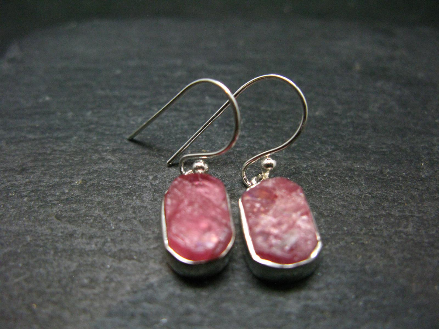 Rhodochrosite Silver Earrings From Alma Colorado - 1.1" - 3.72 Grams