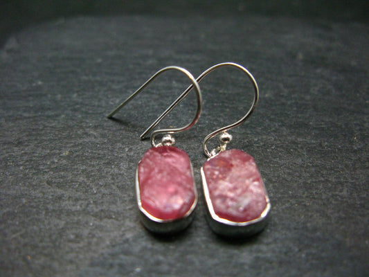 Rhodochrosite Silver Earrings From Alma Colorado - 1.1" - 3.72 Grams