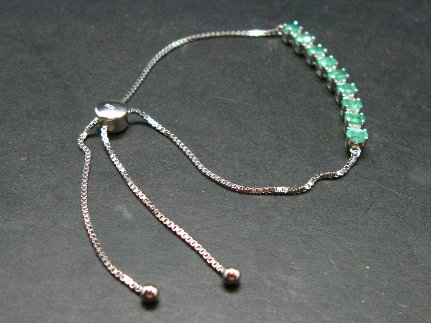 Emerald Silver Bracelet From Colombia - 1.54 Carats