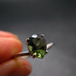 Moldavite Sterling Silver Ring From Czech Republic - Size 5.2 - 1.88 Grams