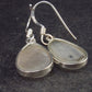 Pear Shaped Cabochon Natural Moonstone 925 Sterling Silver Drop Earrings - 1.3" - 2.96 Grams