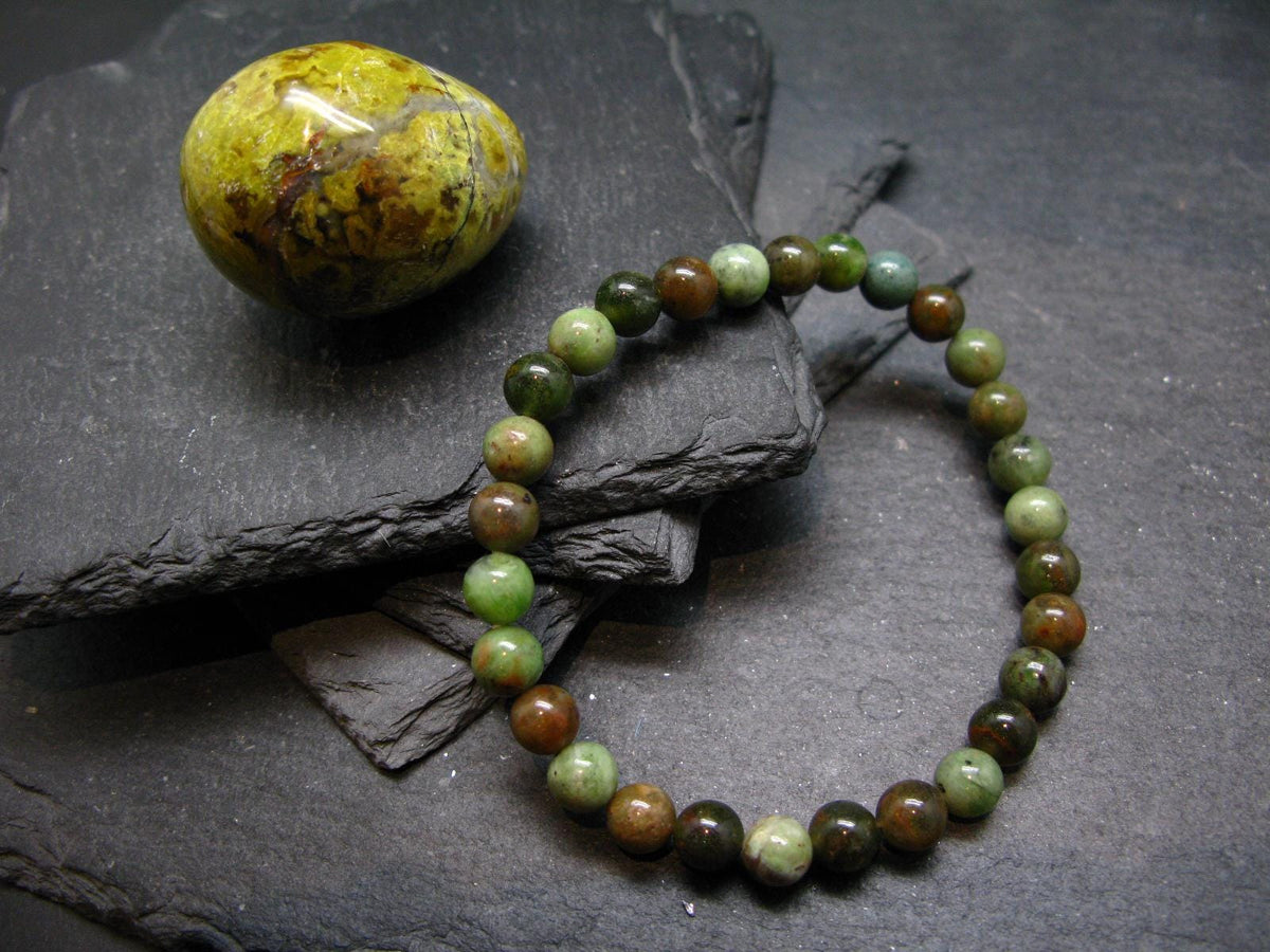 Green Opal Genuine Bracelet ~ 7 Inches ~ 6mm Round Beads