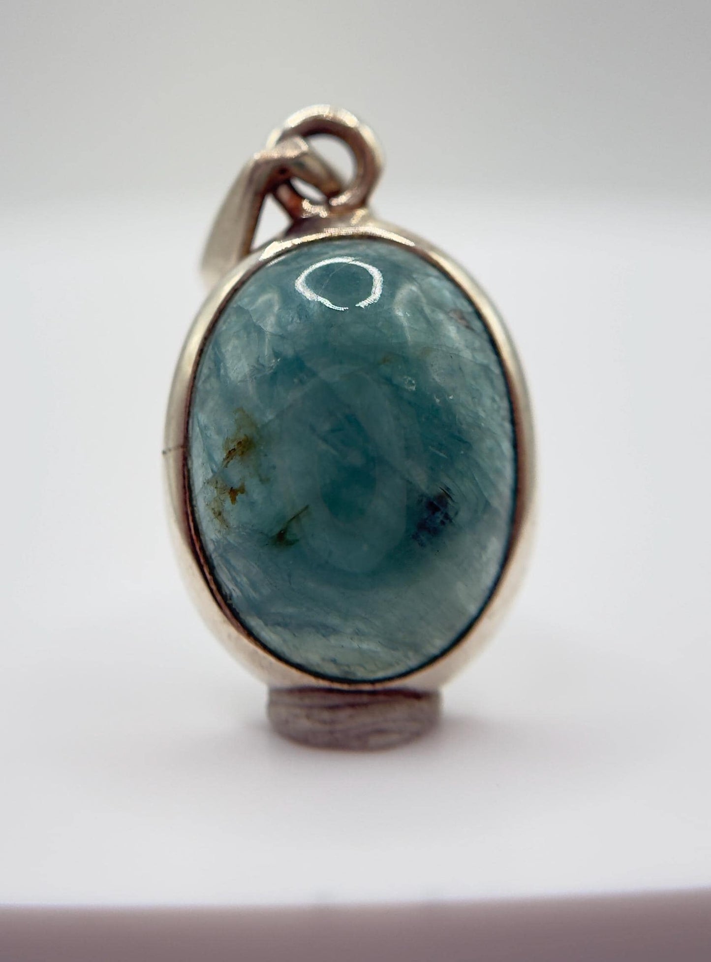 Grandidierite Pendant Blue Green Cabochon Gemstone Silver Necklace Natural Crystal Jewelry Gift