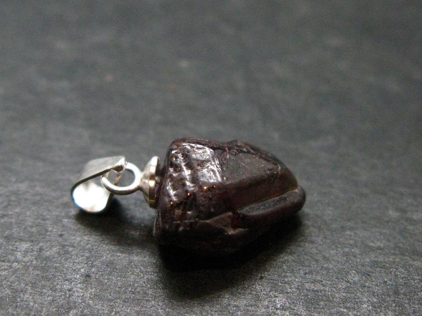 Rare Zircon Crystal Silver Pendant From Tanzania - 0.7" - 1.88 Grams