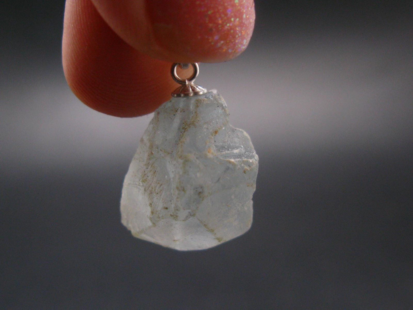 Natural Blue Celestite Celestine 925 Silver Pendant from Madagascar - 0.9" - 6.07 Grams