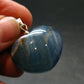 Lemurian Aquatine Blue Calcite Silver Heart Pendant from Argentina - 1.2" - 15.0 Grams