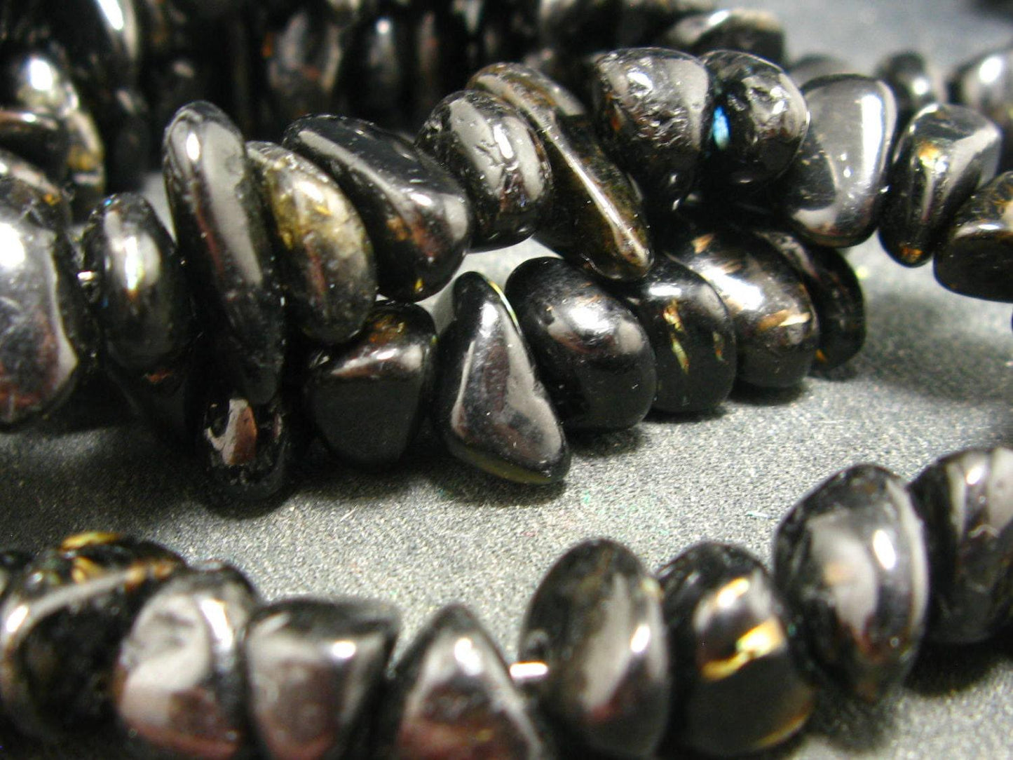 Rare Nuumite Nuummite Necklace From Greenland - 17"