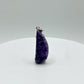 Charoite Sterling Silver Pendant – Curved Teardrop - 5.02 Grams