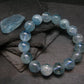 Blue Topaz Genuine Bracelet ~ 7.5 Inches ~ 14mm Round Beads