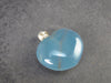 Lemurian Aquatine Blue Calcite Silver Heart Pendant from Argentina - 1.2" - 9.75 Grams