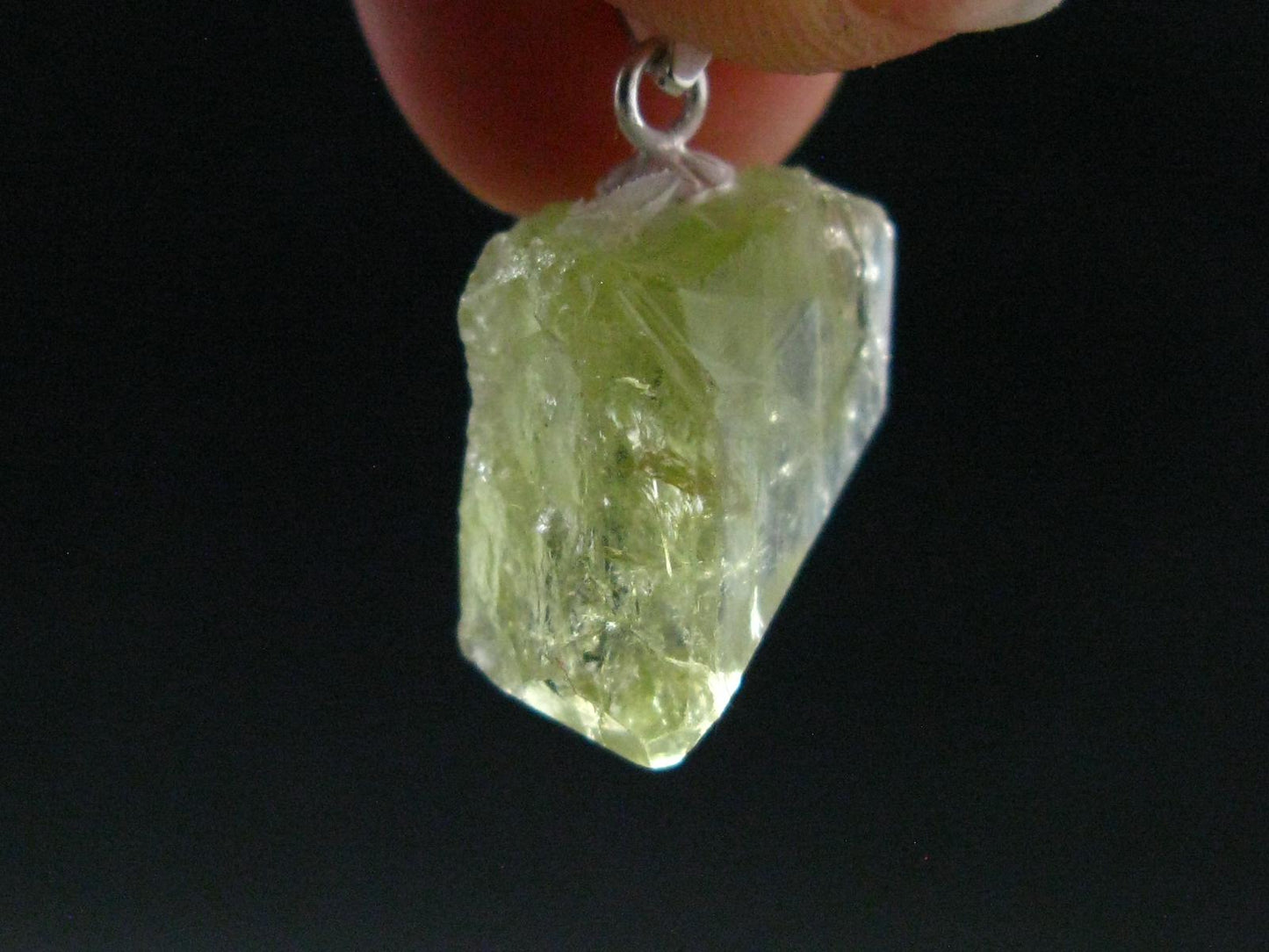 Brazilianite Crystal Silver Pendant From Brazil - 0.8" - 2.40 Grams