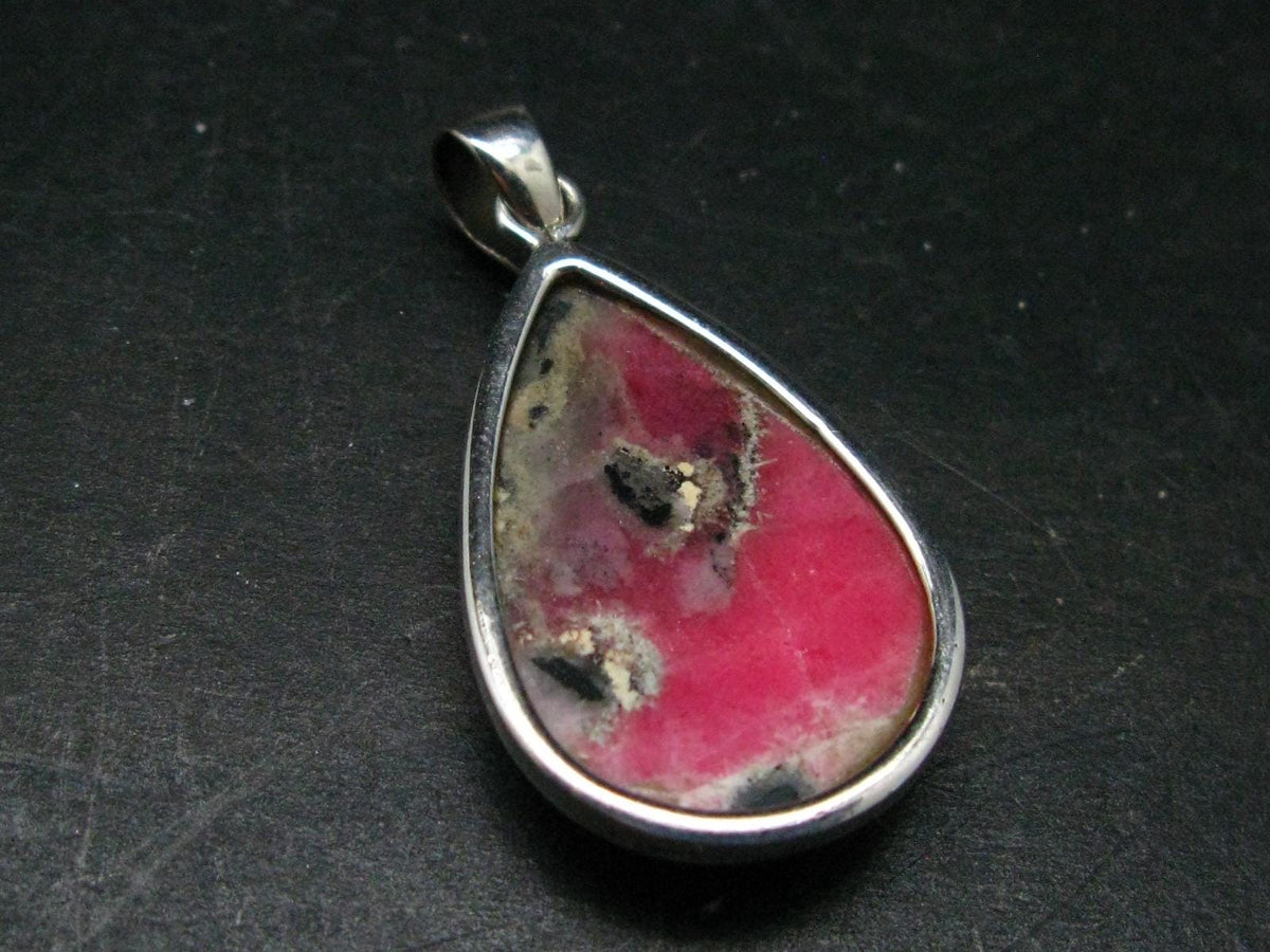 Rare Pink Tugtupite Sterling Silver Pendant From Greenland - 1.6" - 6.00 Grams