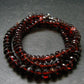Gem Red Garnet Almandine Beads Silver Necklace from India - 20" - 48.45 Grams