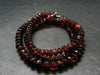 Gem Red Garnet Almandine Beads Silver Necklace from India - 20" - 48.45 Grams