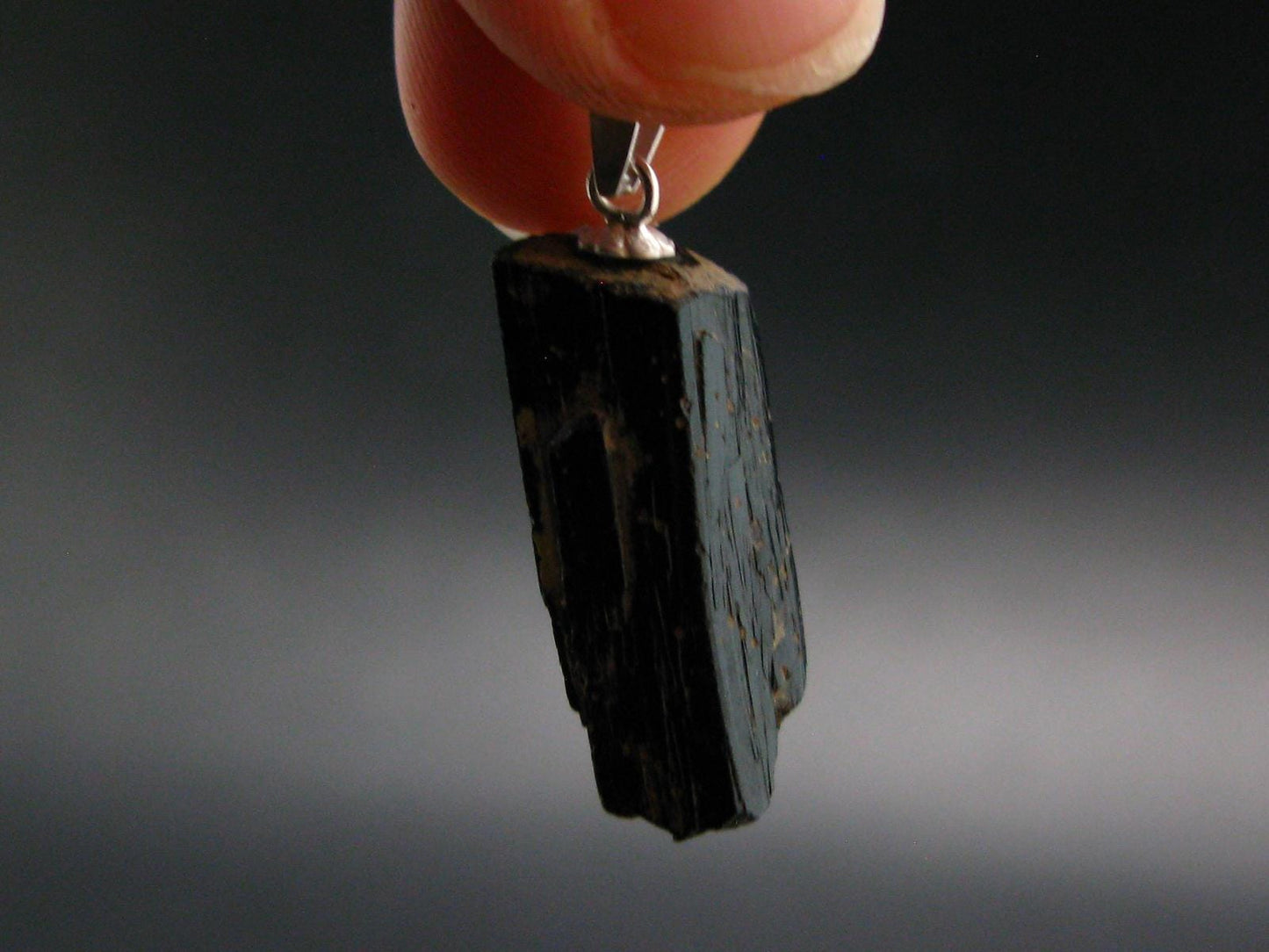Ilvaite Crystal Silver Pendant From China - 1.1" - 3.91 Grams