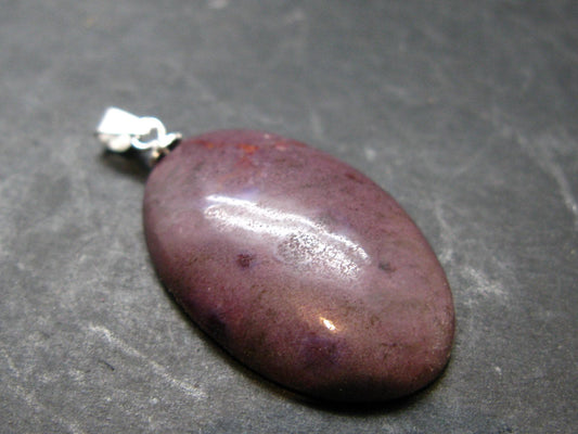 Purple Jade Silver Plated Pendant From Turkey - 1.4" - 5.16 Grams