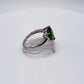 Green Helenite Heart Ring – Sterling Silver Romantic Gemstone Statement Ring