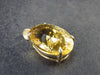 Stone of Success!! Genuine Intense Yellow Citrine Gem Sterling Silver Pendant From Brazil - 1.2" - 6.65 Grams