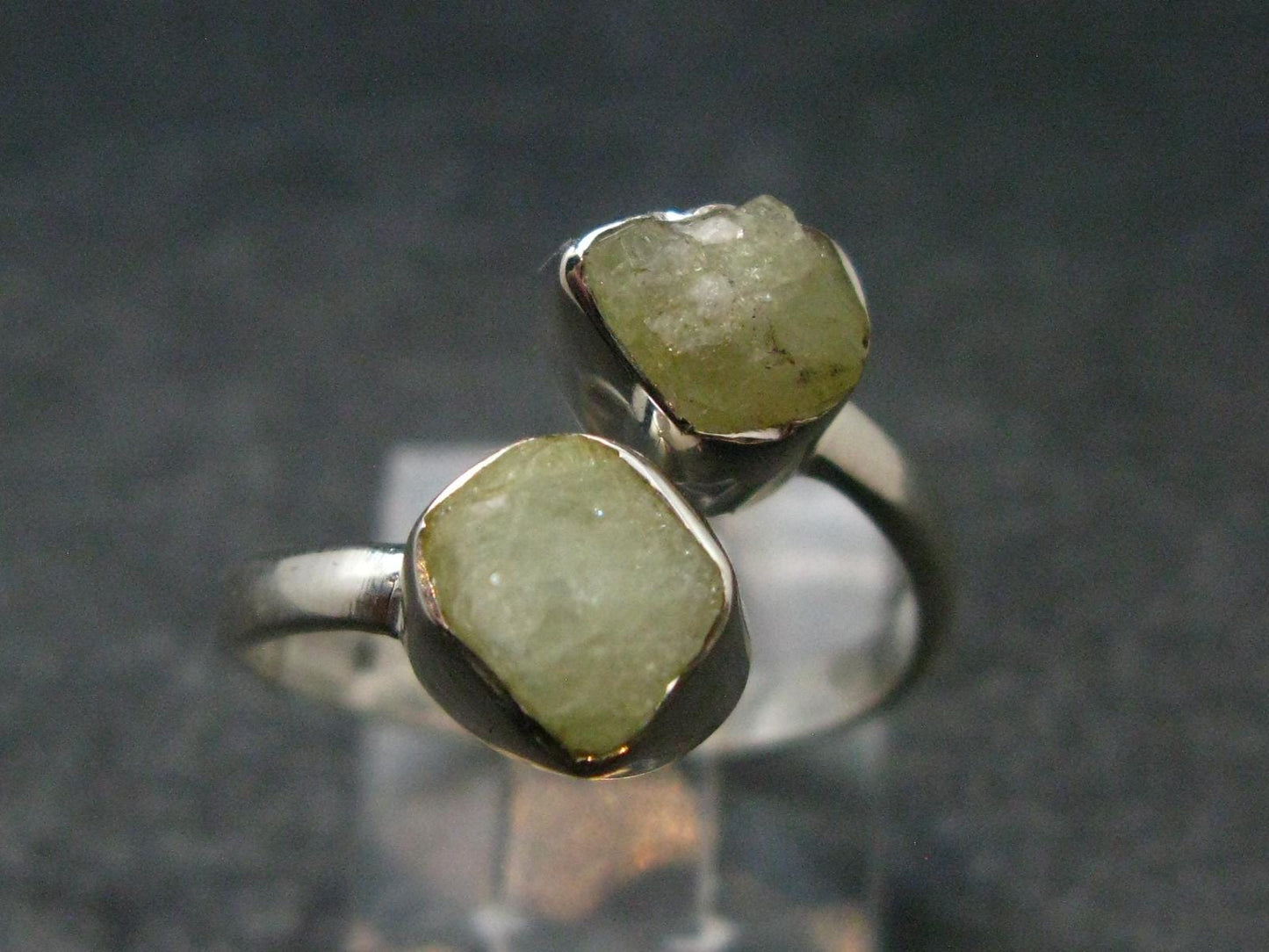 Rhodizite Rhodozite Silver Ring From Madagascar - Adjustable size - 2.85 Grams