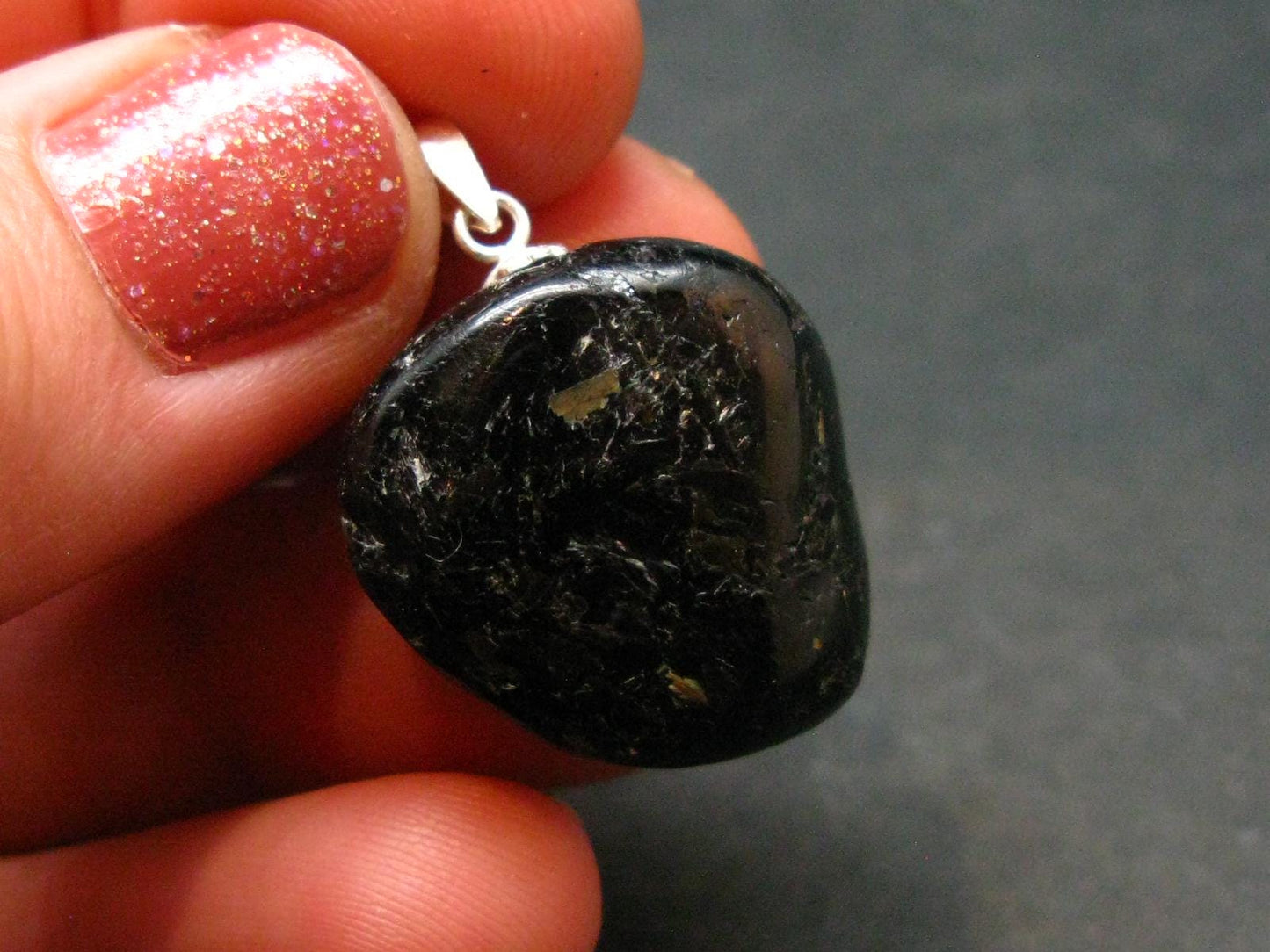 Nuumite Nuummite Pendant From Greenland - 1.0" - 5.81 Grams