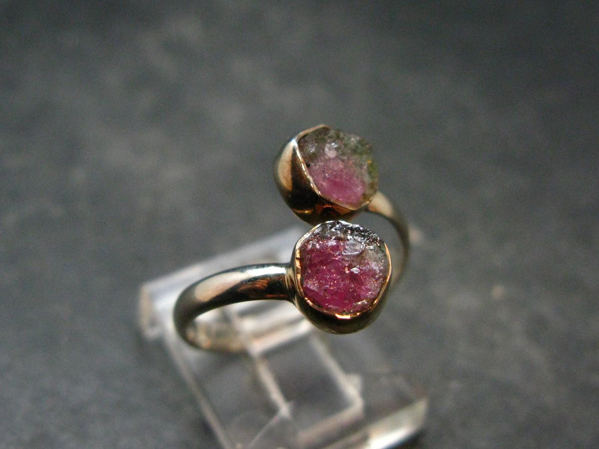 Watermelon Tourmaline Sterling Silver Ring - Size 7 - 2.20 Grams