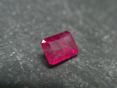 Beautiful Rare Gem Bixbite Red Beryl Emerald Cut Stone From Utah USA - 0.45 Carats - 5.8x4.1mm