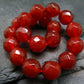 Carnelian Genuine Bracelet ~ 7 Inches ~ 10mm Facetted Beads