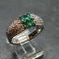 Emerald Faceted Silver Ring from Colombia - 5.47 Grams Total - Size 9.5
