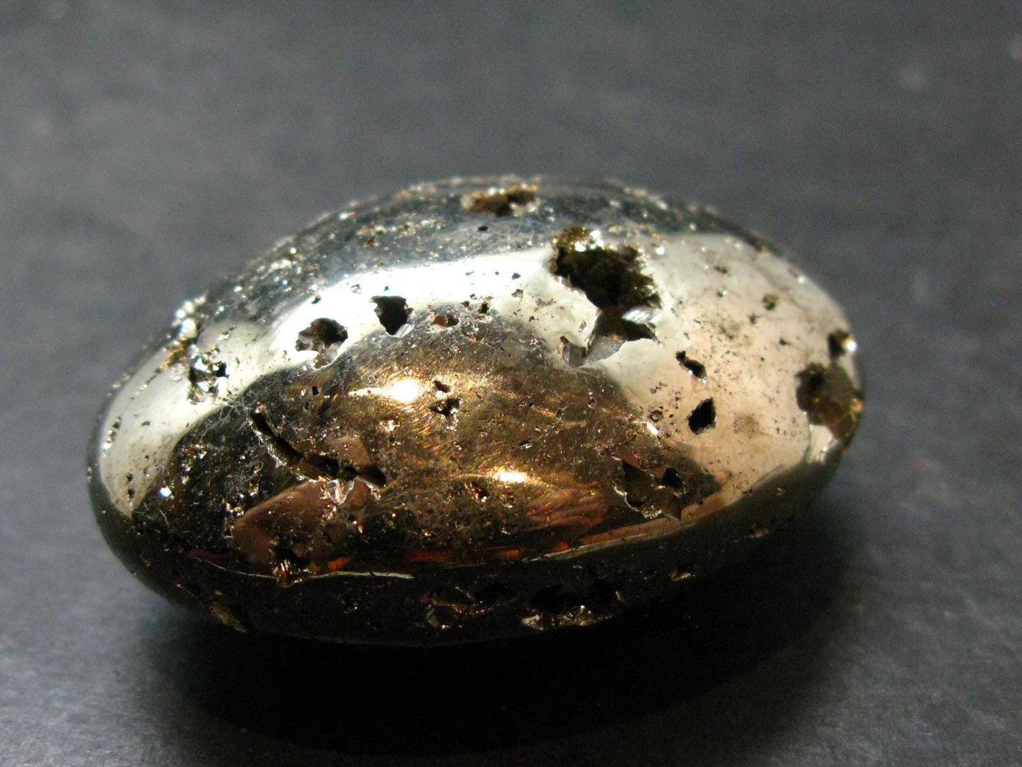 Pyrite Crystallized Tumbled Stone From Peru - 1.9" - 103.94 Grams