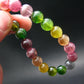 AAA Grade Gem Watermelon Bicolor Tourmaline Genuine Bracelet ~ 7.5 Inches ~ 10mm Round Beads