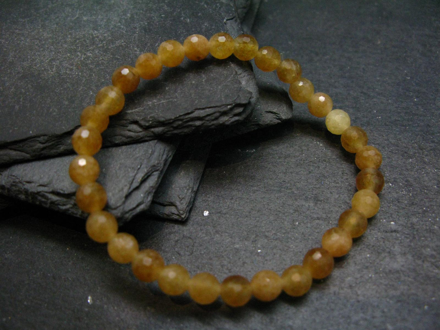 Rare Golden Apatite Genuine Bracelet From Mexico ~ 7 Inches ~ 6mm Facetted Beads