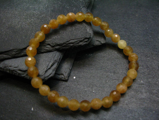 Rare Golden Apatite Genuine Bracelet From Mexico ~ 7 Inches ~ 6mm Facetted Beads