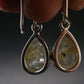 Rutilated Quartz Silver earrings From Brazil - 1.1"