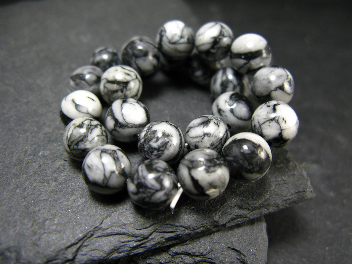 Pinolite Pinolith Genuine Bracelet ~ 7 Inches ~ 8mm Round Beads