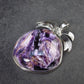 Rare High-Quality Charoite Pendant in SS From Russia - 1.7" - 17.2 Grams
