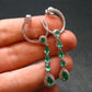 Gem Emerald Faceted Earrings In Sterling Silver - 2.09 Carats
