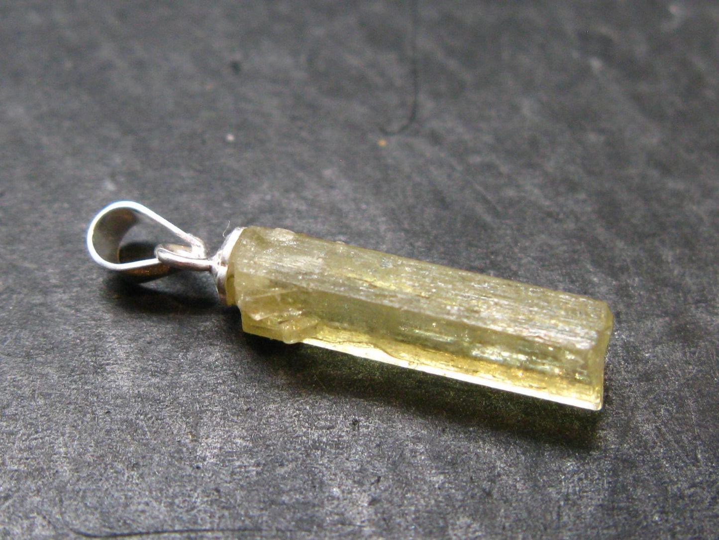 Gem Heliodor Golden Beryl Silver Pendant From Tajikistan - 4.75 Carats - 1.0"