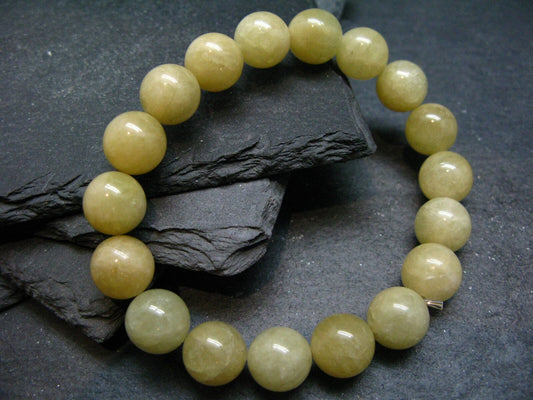 Heliodor Golden Beryl Genuine Bracelet ~ 7 Inches ~ 10mm Round Beads