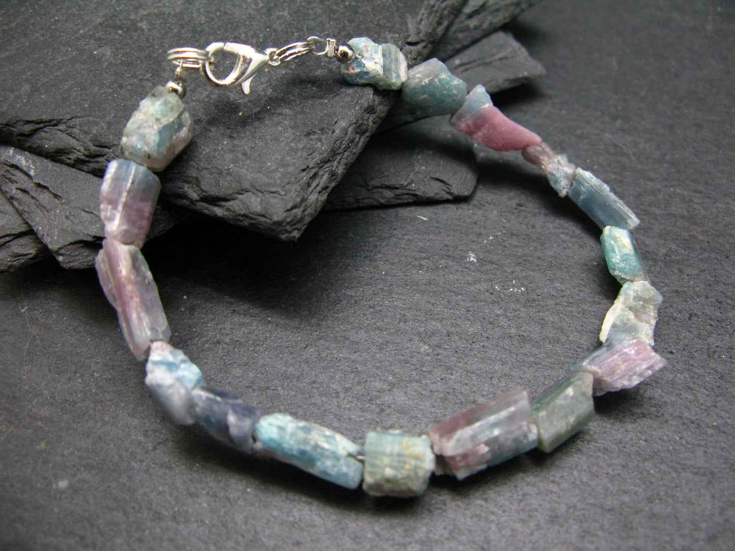 Paraiba Tourmaline Genuine Bracelet ~ 7 Inches ~ 12mm Crystal Beads