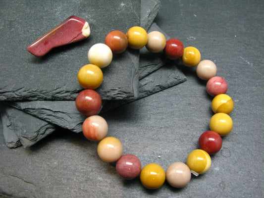 Mookaite Jasper Genuine Bracelet ~ 7 Inches ~ 10mm Round Beads