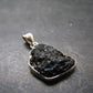 Tibetan Black Tektite Silver Pendant From Tibet - 1.2" - 4.72 Grams