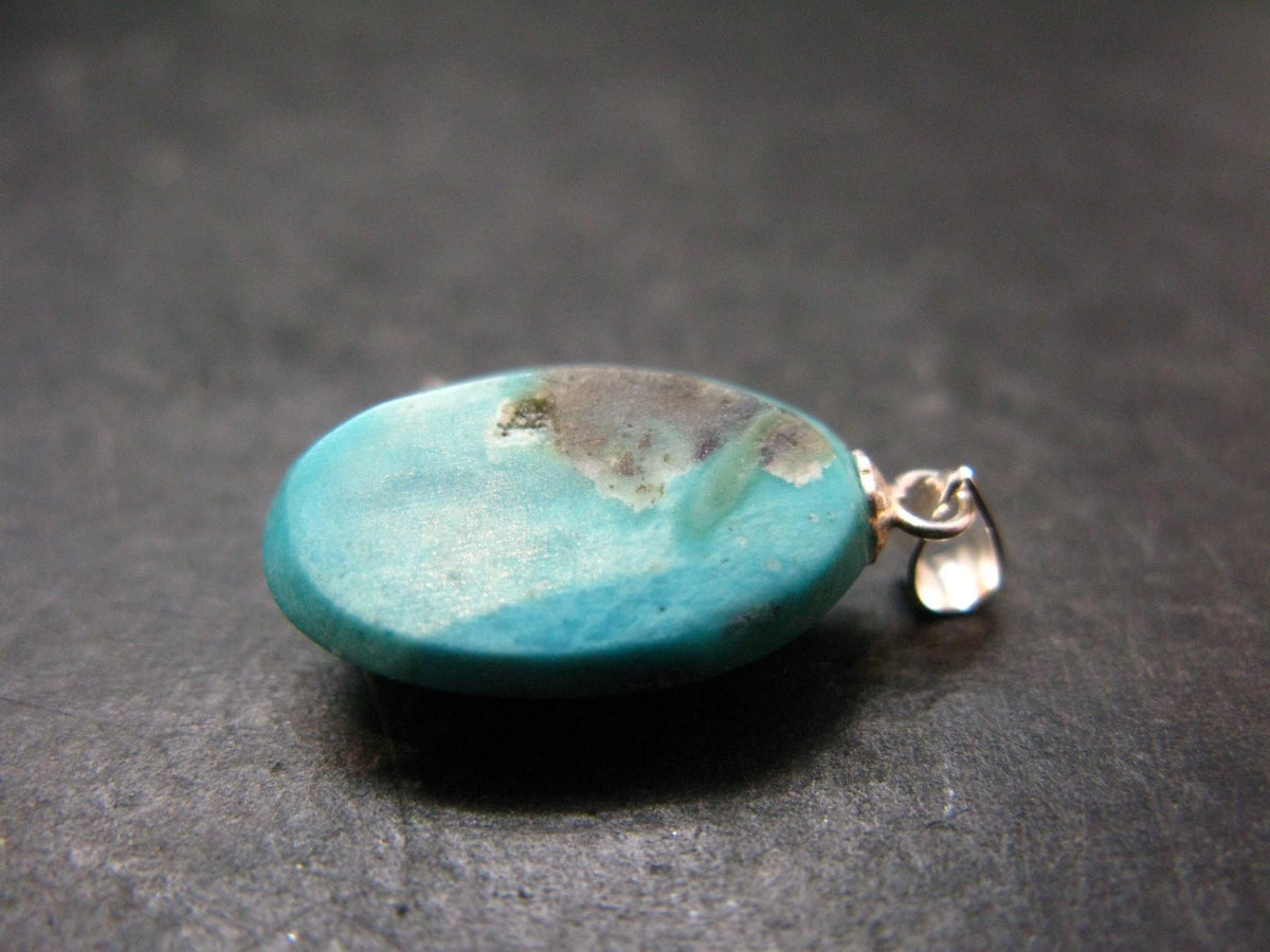 Genuine Turquoise Silver Pendant From Sleeping Beauty Arizona - 1.0" - 2.16 Grams